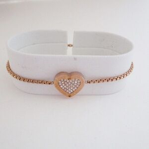 MICHAEL KORS - Heart Rose Gold Adjustable Bracelet